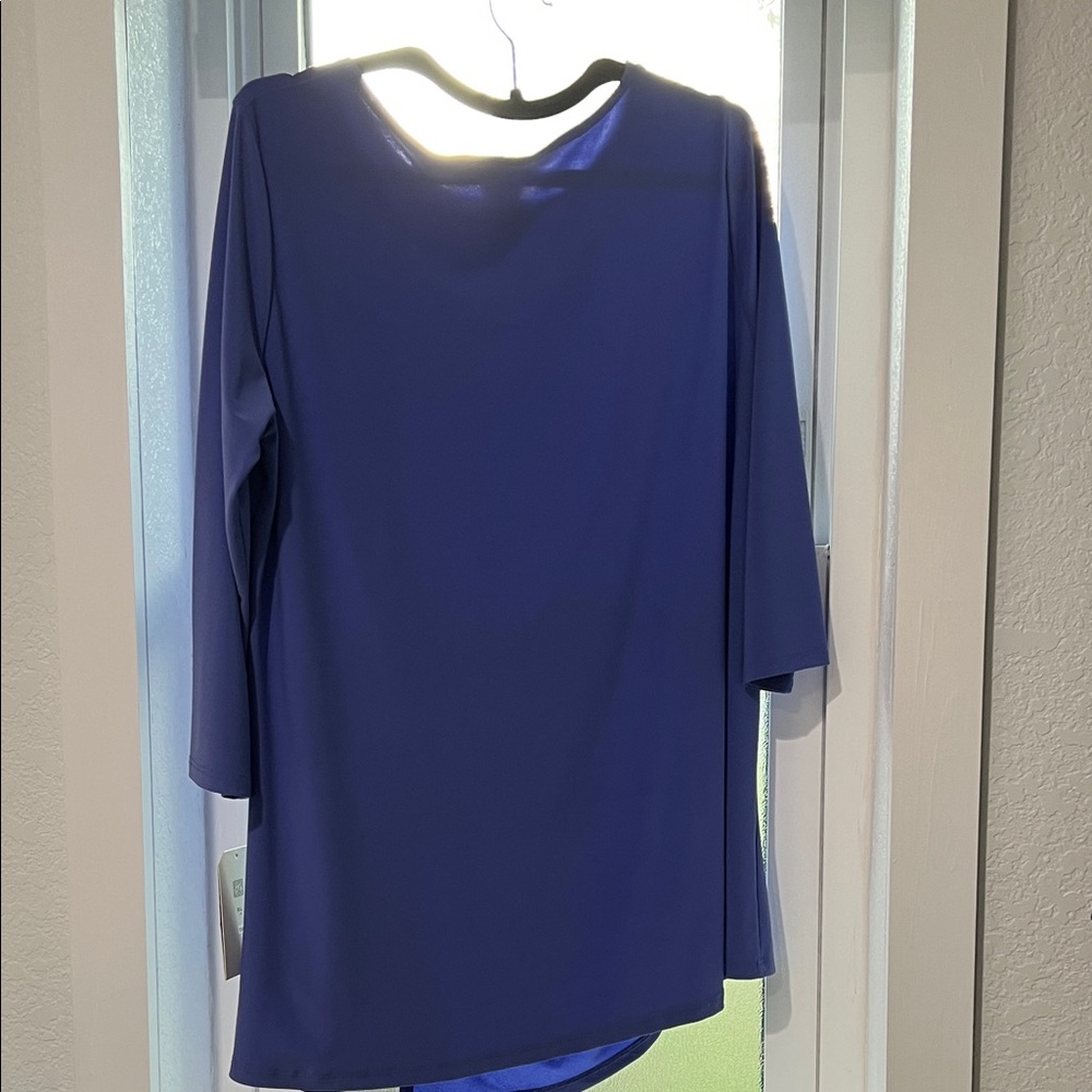 Clara Sun Woo Royal Blue Periwinkle Twist Detail Blouse - Picture 3 of 5